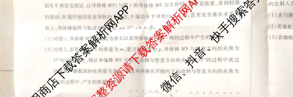 天一大联考2024-2025学年(下)高二年级期中考试: 含生物(B卷)、政治(A)、历史试卷解析物理试题