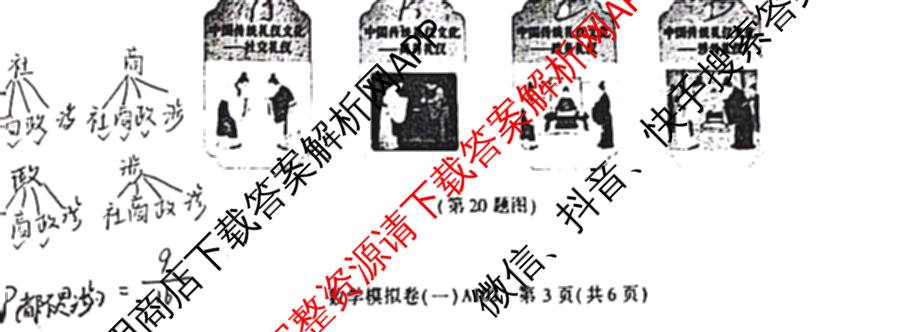 2026年陕西省汉中市宁强县初中学业水模拟卷(一)[试卷类型A](103)试卷及答案汇总（含化学、历史、物理等7份）数学试题