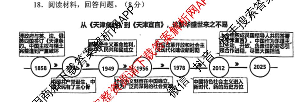 天津市部分区2026年高三质量调查试卷(一)各科答案及试卷（含地理、英语、化学等9份）政治试题