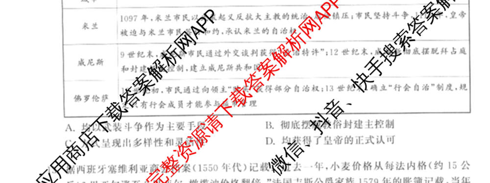 天舟高考衡中同卷2026年普通高等学校招生全国统一考试模拟信息卷(六)6试卷及答案汇总: 含地理、物理(JY)、物理(山东版)试卷解析历史试题