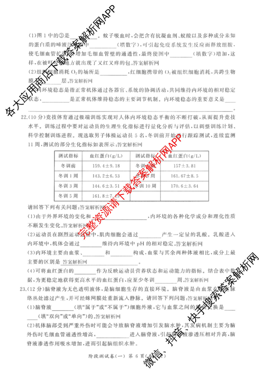 百师联盟2025-2026学年高二上学期阶段测试卷(一)1各科答案及试卷: 含地理(75分钟)、地理(中图版75分钟)、物理(90分钟多选)试卷解析生物试题