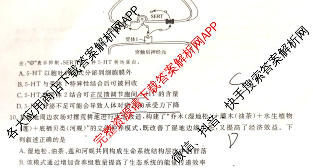 江西创智协作体2025年9月高三联合调研考试（含历史 数学 物理等）生物试题