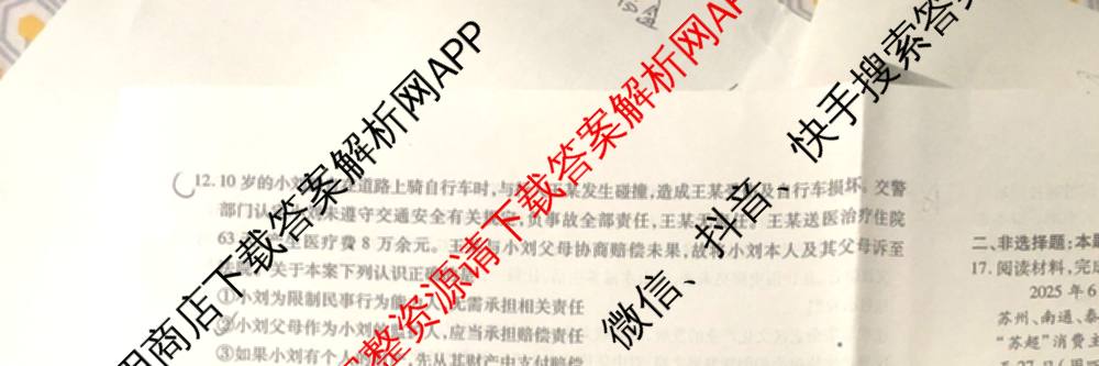 江淮十校2026届高三第一次联考(2025.8)各科答案及试卷（含语文、化学、政治等）政治试题