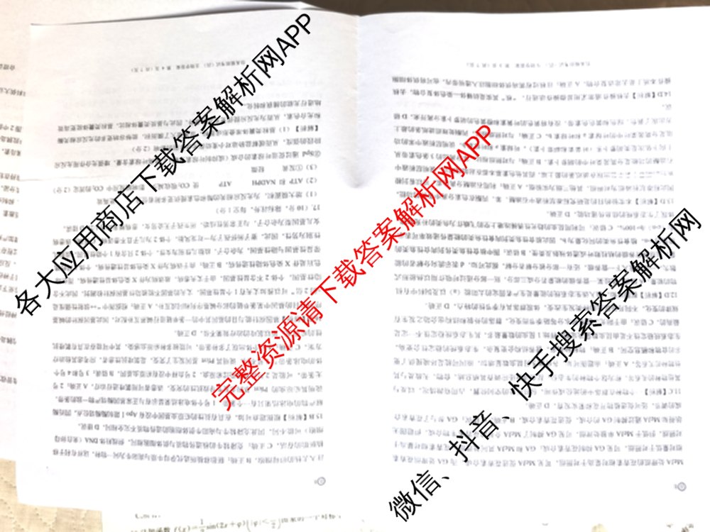 百师联盟2026届高三仿真模拟考试(四)（25科全）生物答案