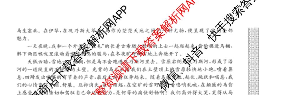 2027届全国高考调研模拟卷(四)试卷及答案汇总（含地理(DY3) 物理(DY3) 政治(DY2)等15份）语文试题