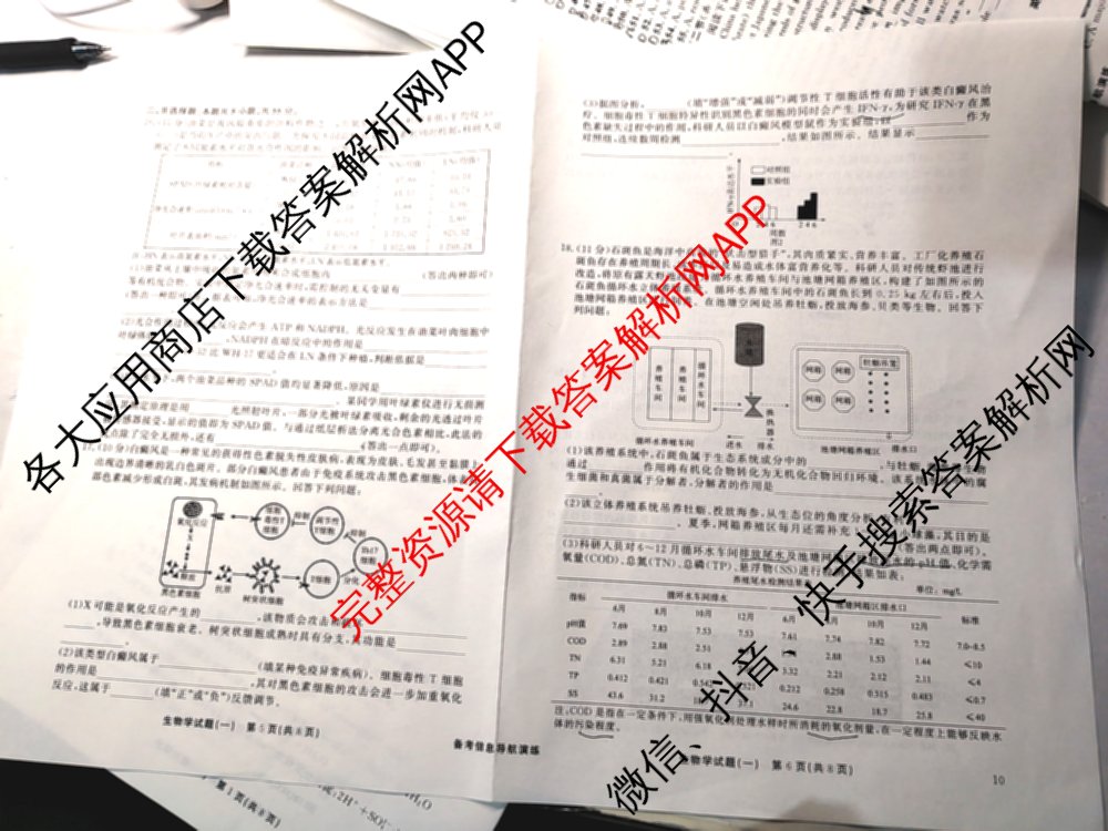 真题密卷2025-2026学年度备考信息导航演练(一)1（含政治(6) 英语(AT) 语文(B)等）生物试题