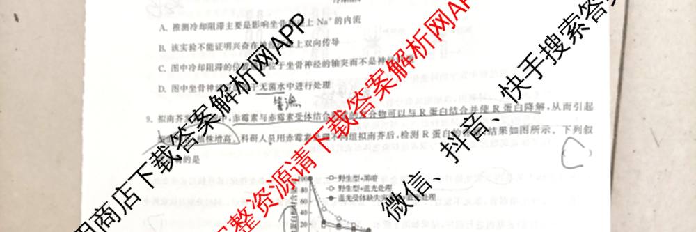 天舟高考衡中同卷2025届全国高三联合性检测(4月)（含物理(L专版)、生物(AH专版)、物理(J专版)等）生物试题