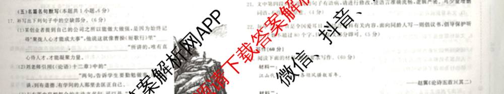 天舟高考衡中同卷2026年普通高等学校招生全国统一考试模拟信息卷(二)2各科答案及试卷(已更新化学(JY) 物理(HJ) 物理(WY)等24份)语文试题