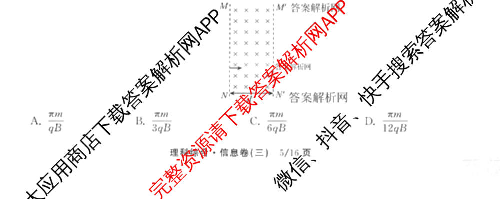 天舟高考衡中同卷2026年普通高等学校招生全国统一考试模拟信息卷(三)3试卷及答案汇总(已更新地理(WY)、数学(无字母)、文综(新疆版)等35份)理综试题