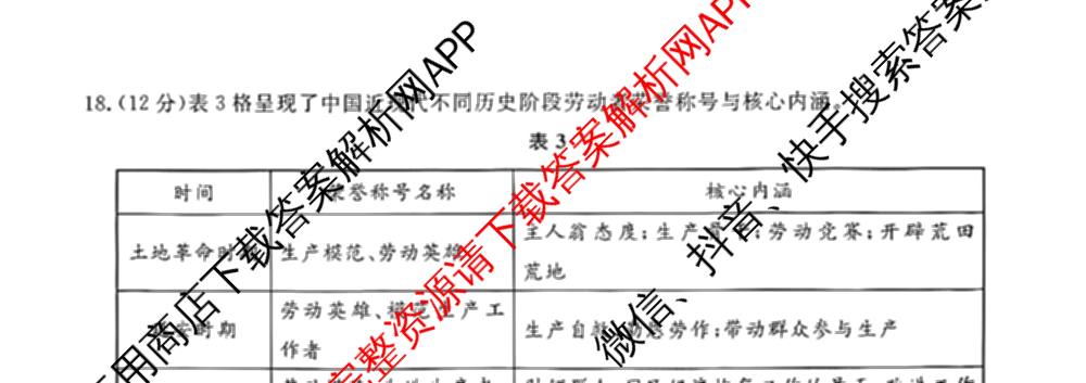 江苏南通中学等校九校2026届高三下学期一模（含英语 生物 地理等）历史试题