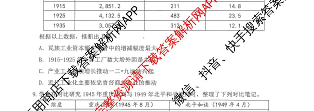 台州市2026届高三第二次教学质量评估试题2026.04（含技术 生物 历史等）历史试题