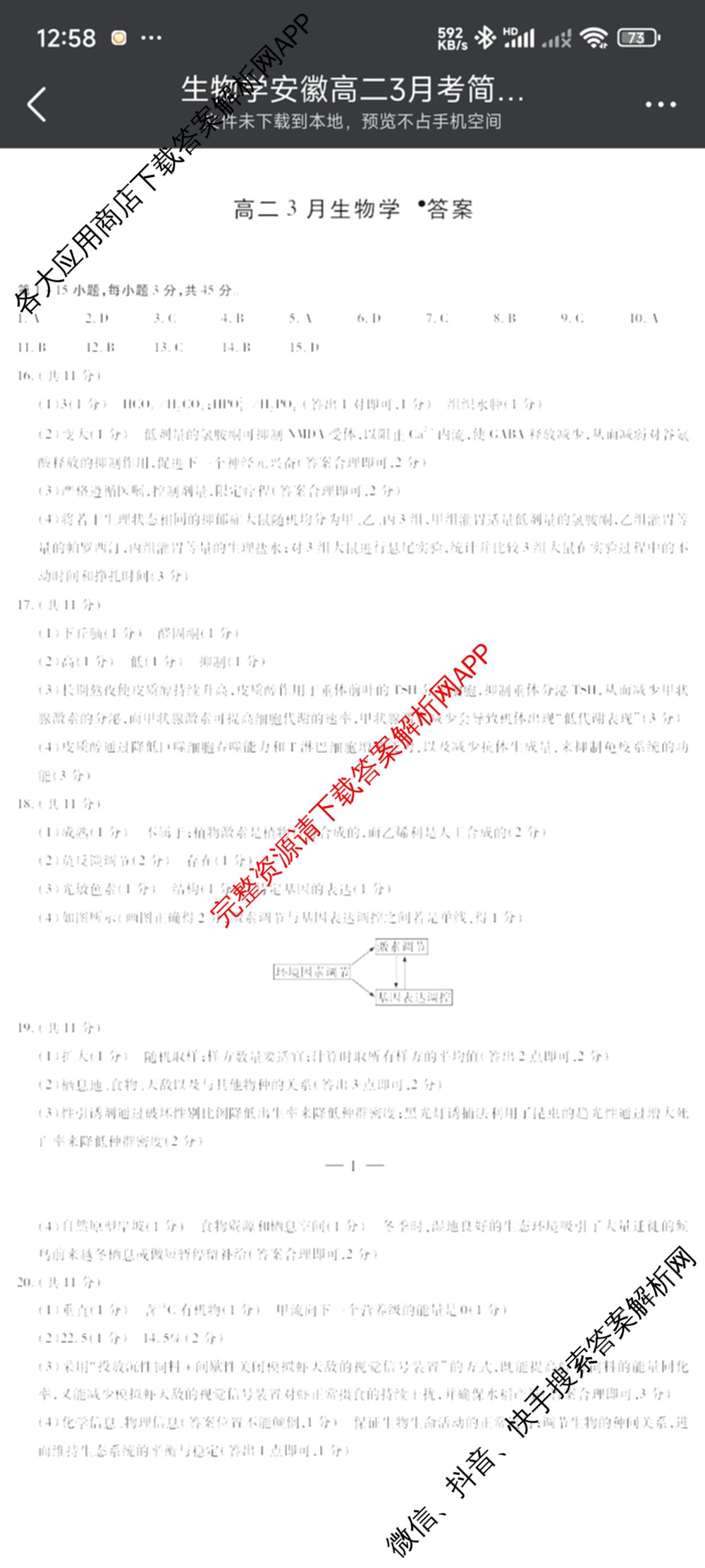 2025-2026安徽高二3月无标题考试(3.5)试卷及答案汇总: 含语文、数学、历史(专版)试卷解析生物答案