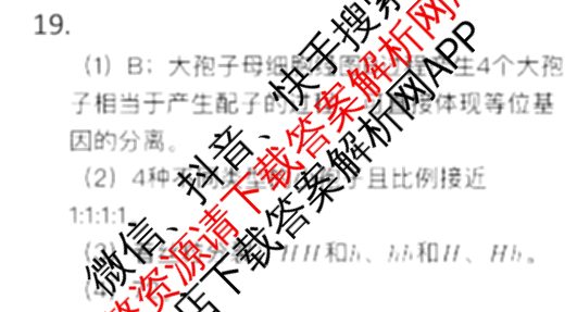常德市沅澧共同体2025届高三第二次联考(试题卷)（含化学、历史、地理等）生物答案