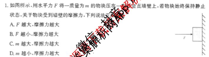 青桐鸣2025届普通高等学校招生全国统一考试青桐鸣大联考(高三)(11月)试卷及答案汇总（含语文、地理、物理等11份）物理试题