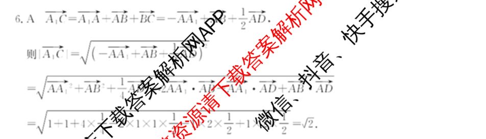 河北省沧州市2024-2025学年第一学期期末教学质量监测高二试卷及答案汇总（含语文 历史 英语等）数学答案