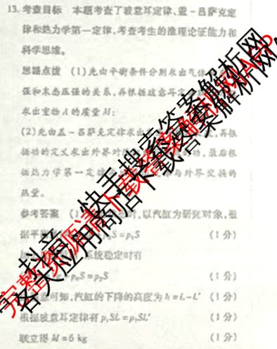 天一大联考2025届高考全真模拟卷(七)7试卷及答案汇总(已更新化学(河南专版) 历史(安徽专版) 历史(河南专版)等39份)物理答案