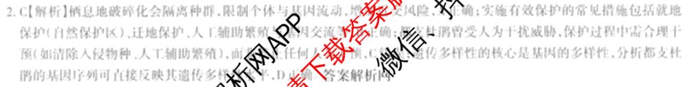 2026年普通高等学校招生统一考试JY高三冲刺练(四)各科答案及试卷（含政治(新高考·D) 生物(新高考·E) 语文(A区专用)等）生物答案