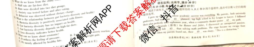 百师联盟2026届高三仿真模拟考试(四)（25科全）英语试题