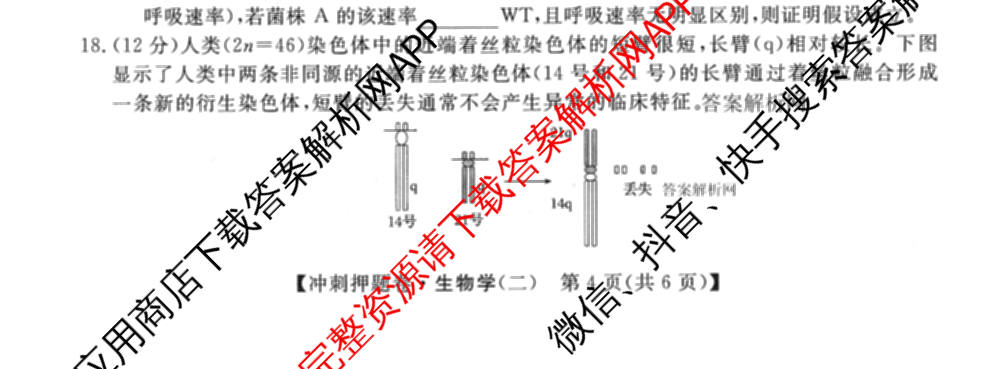 2026普通高等学校招生全国统一考试冲刺押题卷(二)2各科答案及试卷（16科全）生物试题