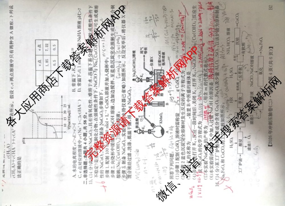 2026年全国高考冲刺压轴卷(二)2(已更新历史(HN) 化学(江西) 历史(广西)等75份)化学试题