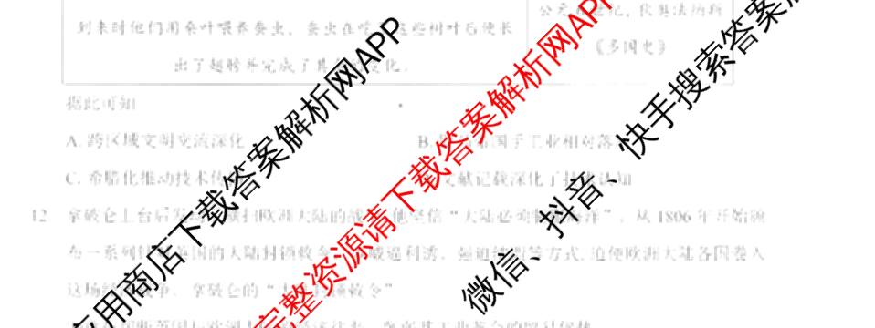 湖北省新八校协作体2025届高三5月联考(5.3)各科答案及试卷: 含历史 物理 英语试卷解析历史试题