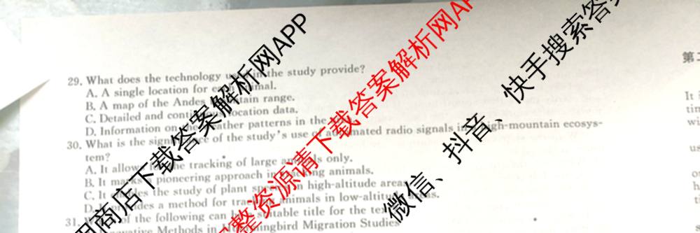 2026届高三总复习名师原创模拟(四)4各科答案及试卷（39科全）英语试题