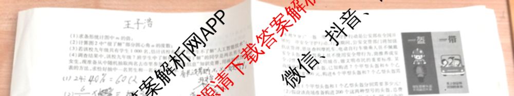 山西省2024年中考总复习预测模拟卷(二)各科答案及试卷（7科全）数学试题