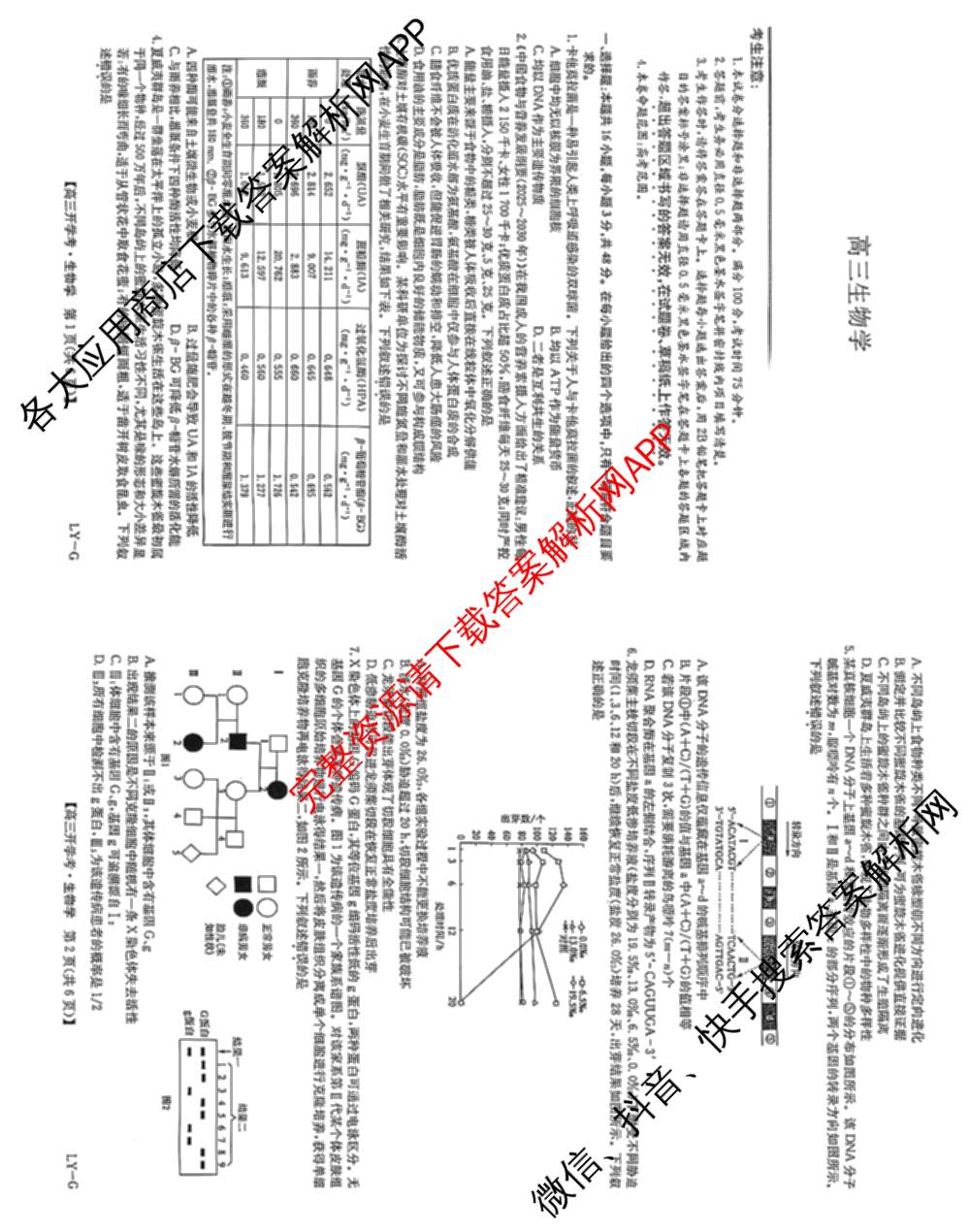 九师联盟2026届高三9月教学质量监测(9.28)试卷及答案汇总(已更新生物(LY) 语文(X) 政治(F)等20份)生物试题