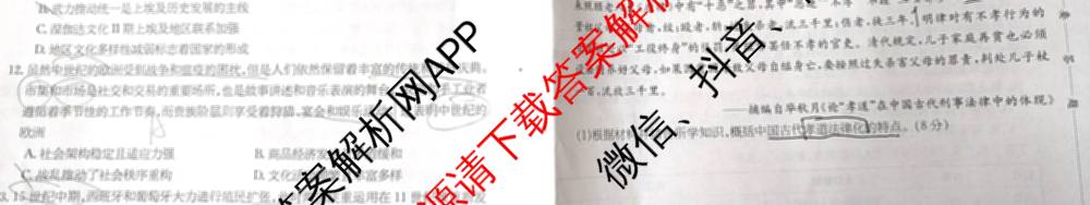 2025年普通高校招生统一考试核心突破决战高考(二)试卷及答案汇总（含地理(G DONG) 英语(G DONG) 物理(YN)等）历史试题
