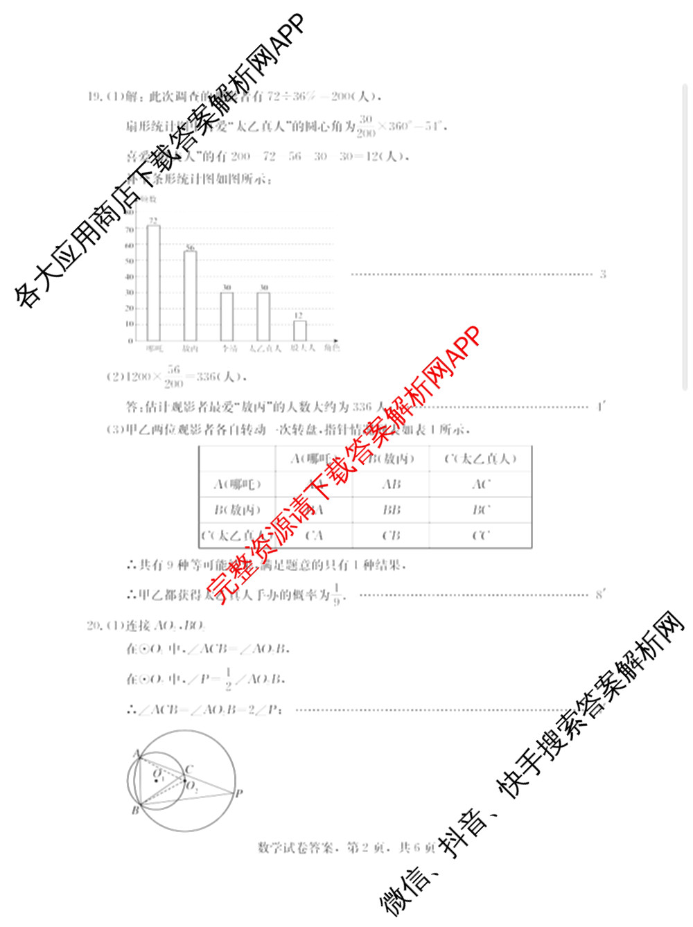 河北省2025年初中毕业年级教学质量检测三（含历史、物理、语文等）数学答案