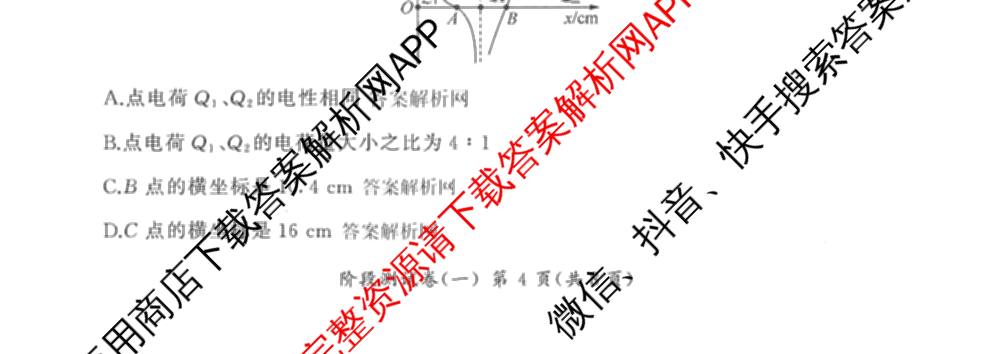 百师联盟2025-2026学年高二上学期阶段测试卷(一)1各科答案及试卷: 含地理(75分钟)、地理(中图版75分钟)、物理(90分钟多选)试卷解析物理试题