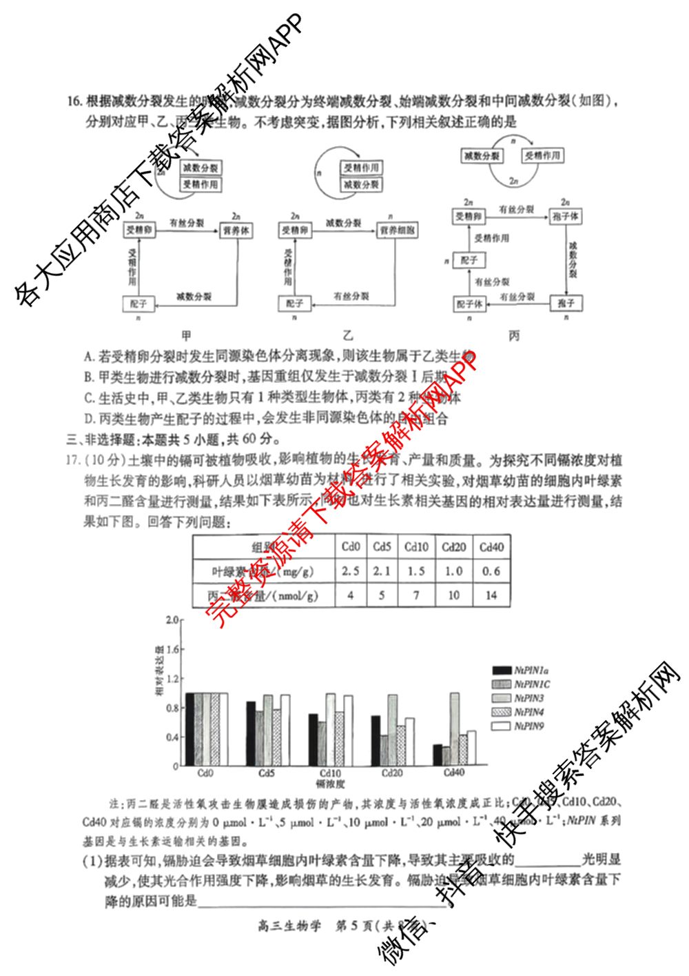 江西省赣抚吉多校2026-2027学年上学期高三阶段性作业(8月): 含地理 物理 生物试卷解析生物试题