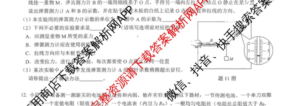 重庆育才中学高2026届高三(上)12月月考各科答案及试卷: 含地理 数学 物理试卷解析物理试题
