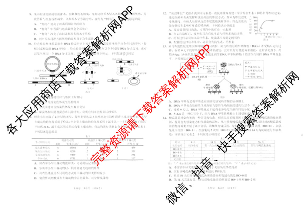 [柳州三模]柳州市2025届高三第三次模拟考试（含历史、地理、语文等）生物试题