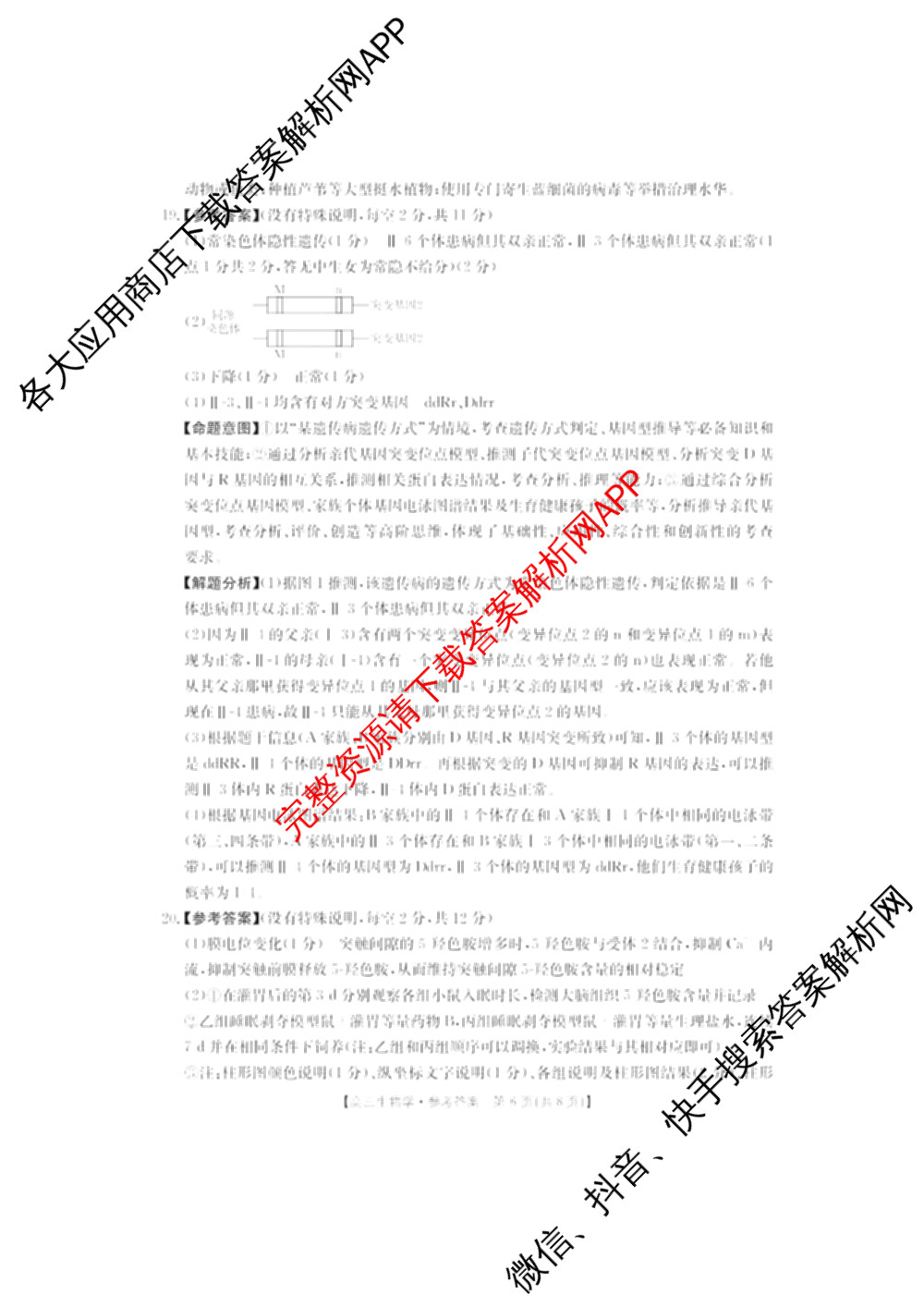 广东省2026届高三2月开学考试(2.26)各科答案及试卷（含政治、生物、地理等）生物答案
