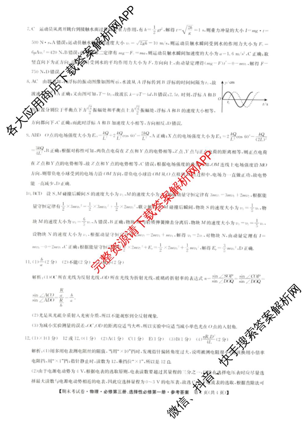 2024~2025学年度高二期末考试卷试卷及答案汇总(已更新英语(选择性必修第一册、选择性必修第二册) 历史(选择性必修1、2  RJ) 生物(选择性必修1、2 RJ B)等10份)物理答案