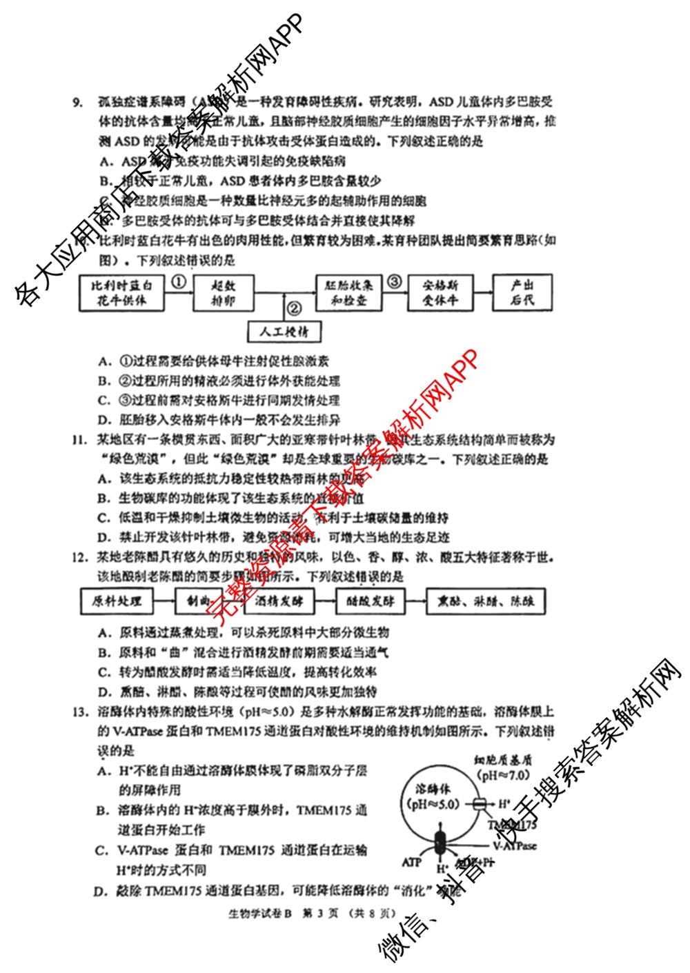 ［广州零诊］2025届广州市高三年级调研测试试卷及答案汇总（含地理(B) 物理(B) 生物(B)等10份）生物试题