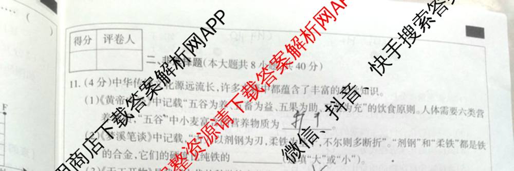 2025年名校计划河北省初中学业水模拟考试(猜押一)各科答案及试卷（含化学、英语、语文等）化学试题