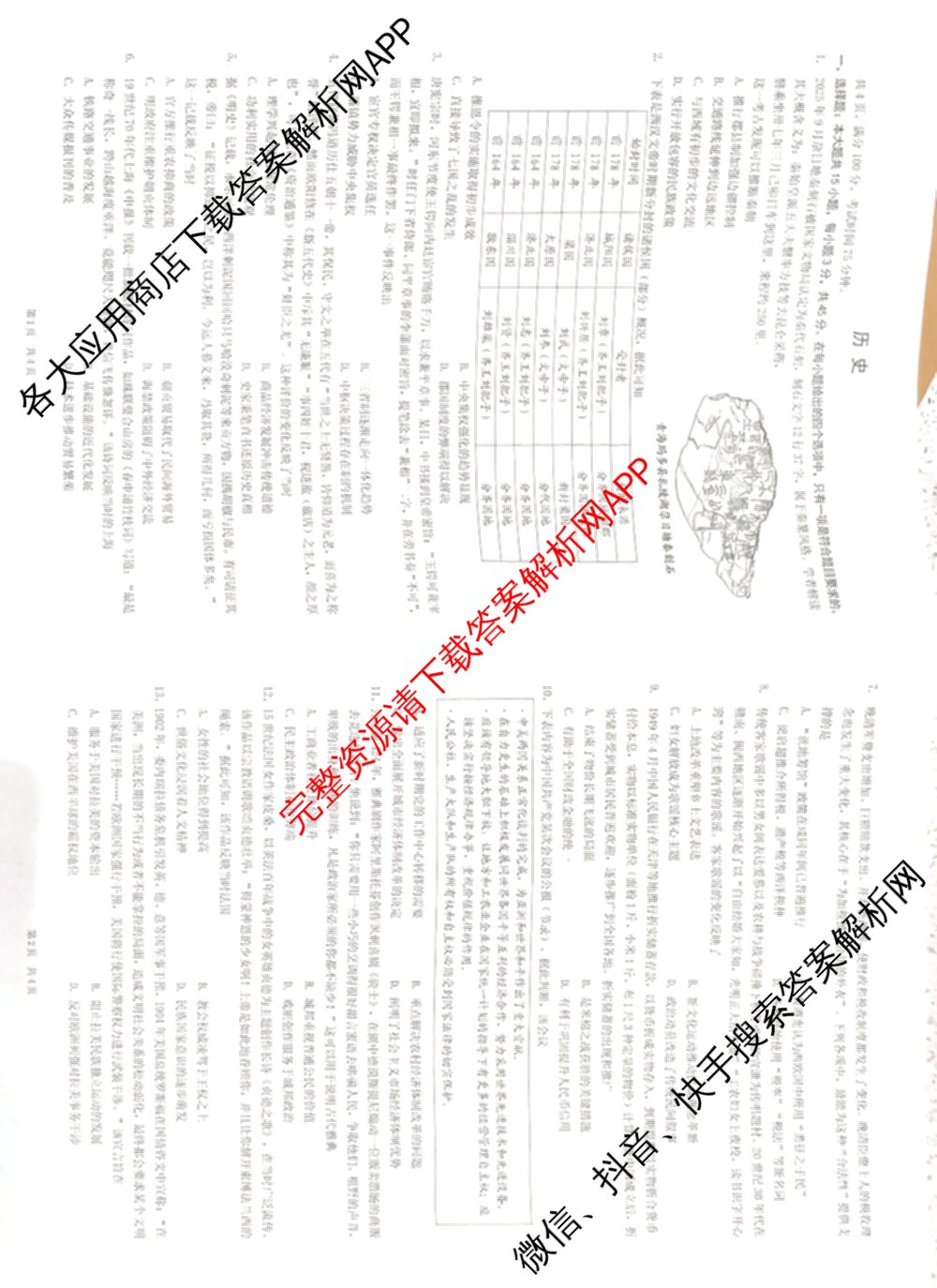 [康德二诊]重庆康德2026年重庆市普通高中学业水选择性考试高三第二次联合诊断检测各科答案及试卷（含物理 历史 化学等）历史试题