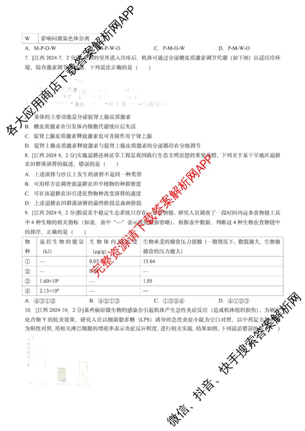 2024年高考真题(新高考)(已更新生物(山东卷) 数学(新课标II卷) 物理(河北卷)等108份)生物试题