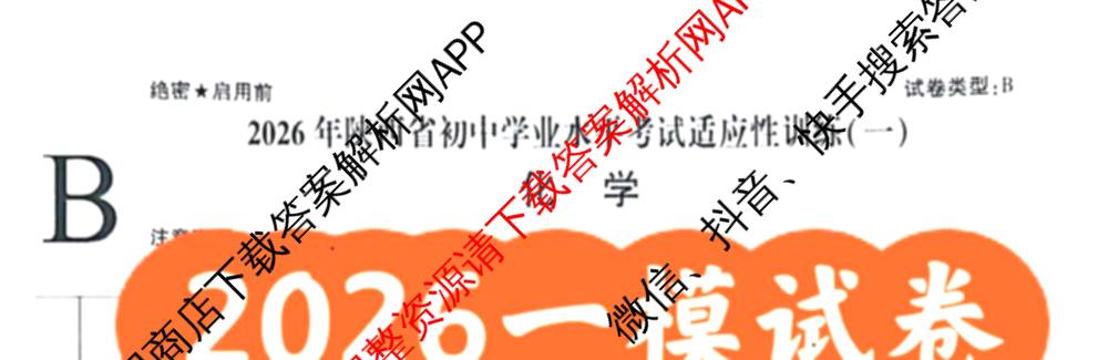2026年陕西省初中学业水考试适应性训练(一)[试卷类型B]各科答案及试卷（7科全）化学试题