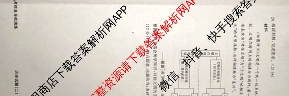 真题密卷2025-2026学年度备考信息导航演练(二)2各科答案及试卷（22科全）历史试题