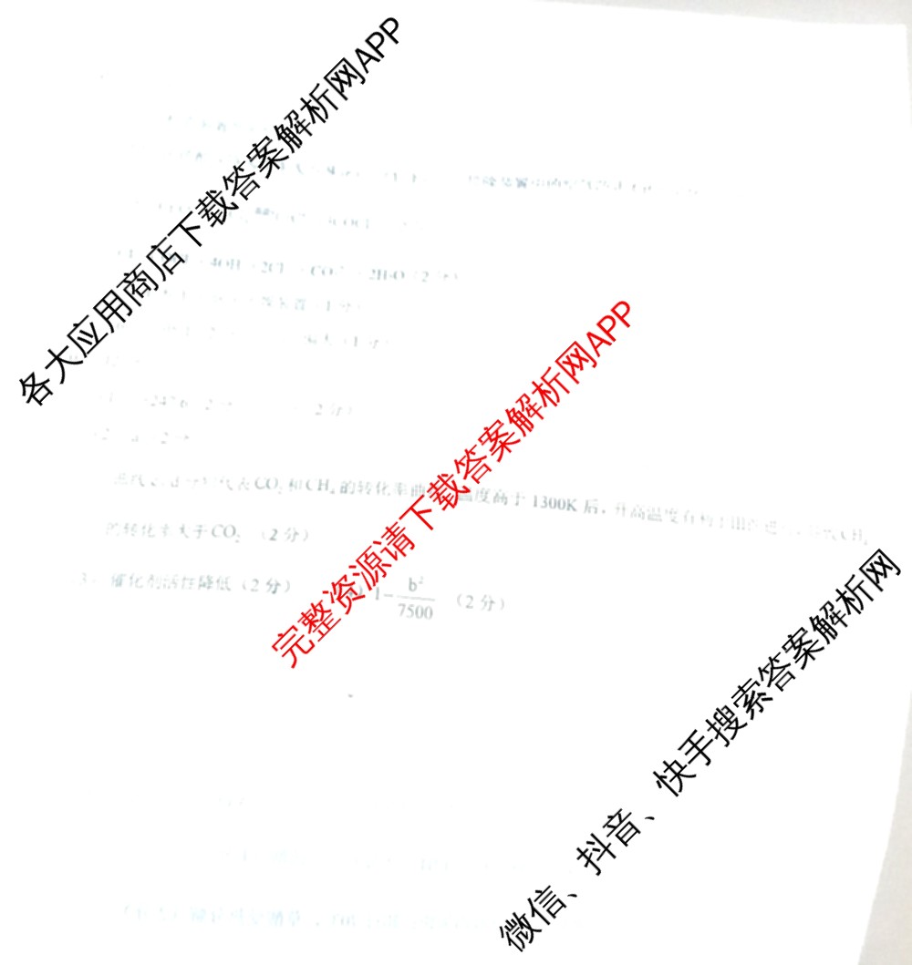 山东省泰山教育联盟2025届高三联考测评(2024.12)试卷及答案汇总（含政治 语文 化学等9份）化学答案