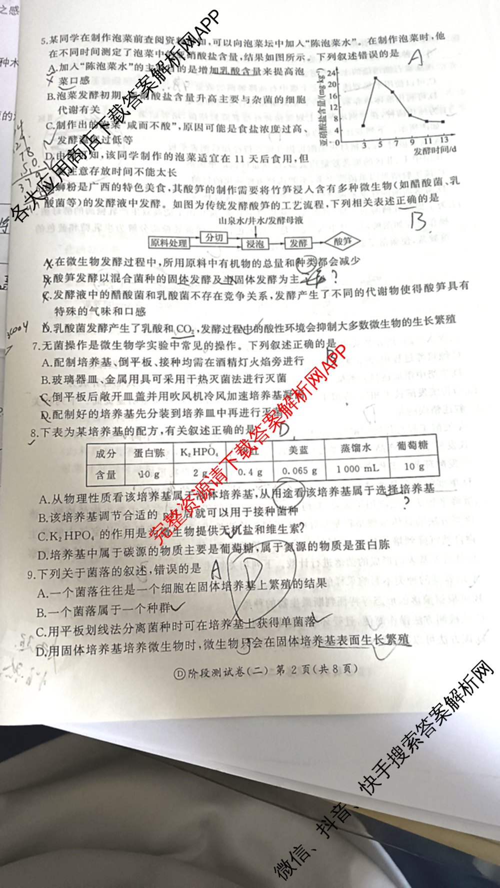 百师联盟2025-2026学年高二下学期阶段测试卷(二)2试卷及答案汇总（含生物(D75分钟 多选) 数学(BSD) 物理(75分钟多选)等23份）生物试题