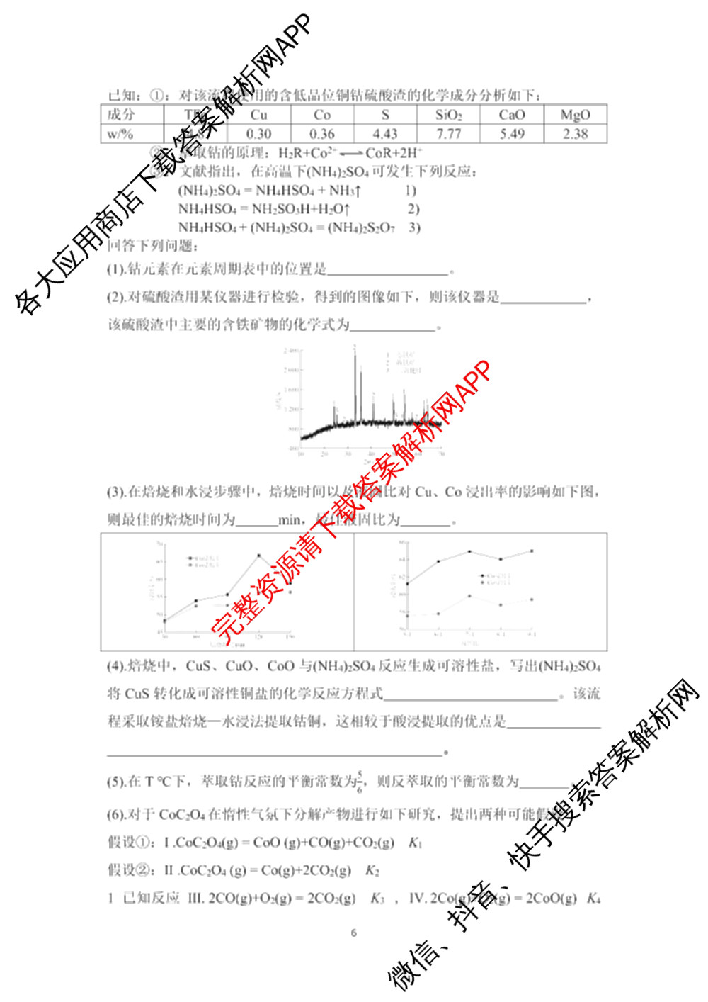 [康德二诊]重庆康德2026年重庆市普通高中学业水选择性考试高三第二次联合诊断检测各科答案及试卷（含语文、英语、化学等）化学试题