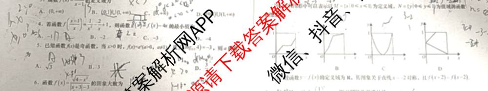 2024-2025学年度第二学期周期学业能力评鉴高二(6.26): 含历史、化学(MQ)、地理试卷解析数学试题