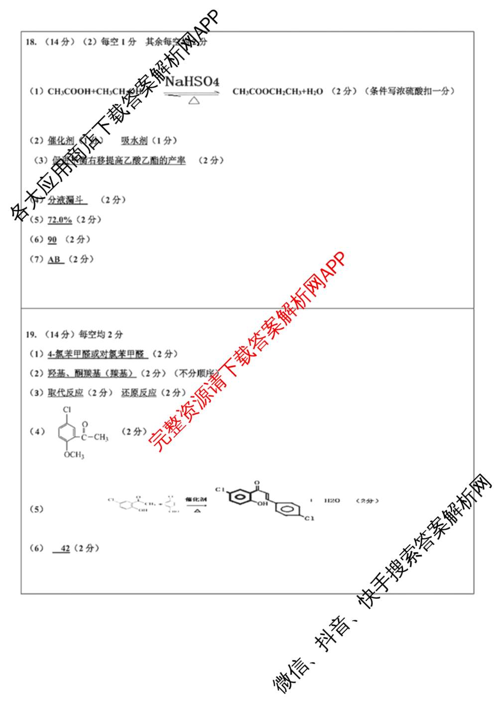 2024-2025学年度(下)沈阳市五校协作体期中考试(高二年级)试卷及答案汇总（含化学 地理 物理等）化学答案