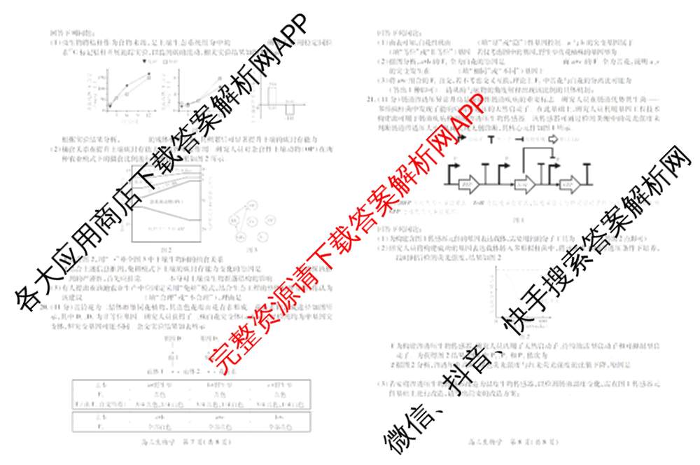 上进联考江西省2027届高三年级9月供题训练各科答案及试卷（含数学、生物、英语等）生物试题