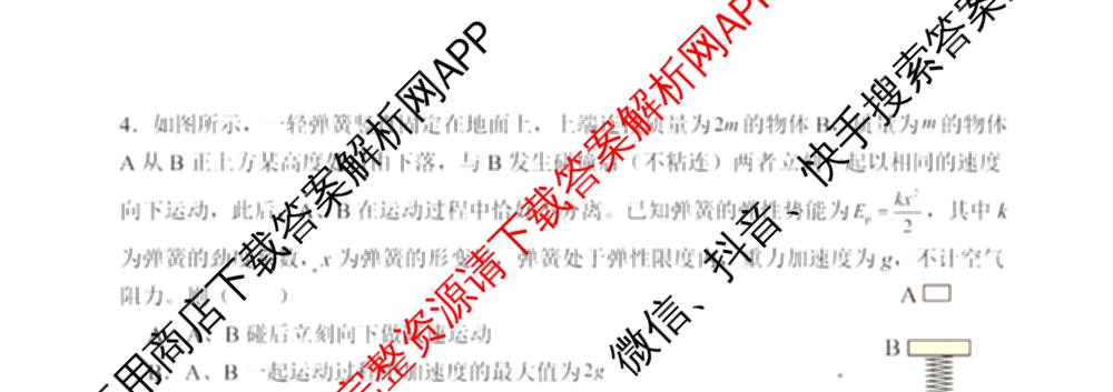 福建省福州一中2024-2025学年第二学期第四学段模块考试高二: 含生物 政治 地理试卷解析物理试题