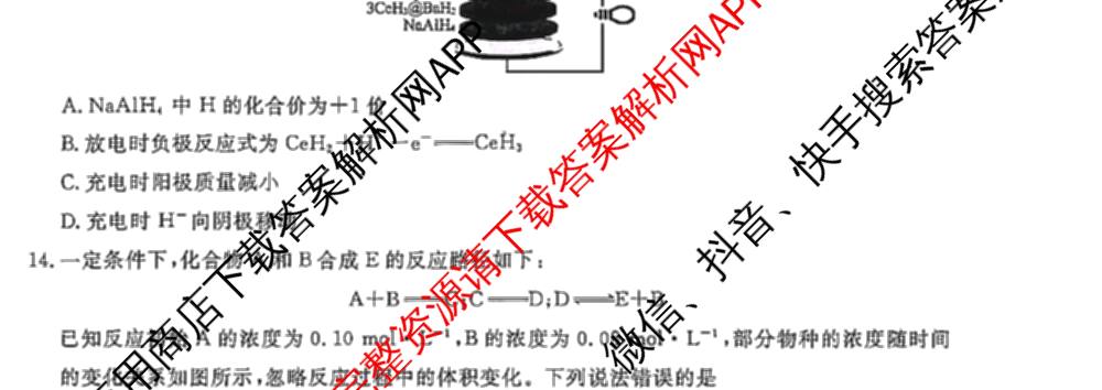 辽宁名校联盟2026届高三试卷4月(标题高三科目试卷)（含历史 地理 政治等9份）化学试题